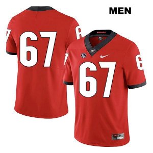 Men's Georgia Bulldogs NCAA #67 Caleb Jones Nike Stitched Red Legend Authentic No Name College Football Jersey MBT5654FH